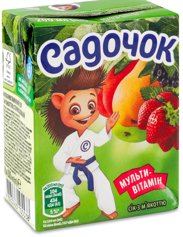 Сік Мультивітамінний ТМ Садочок 0.2л